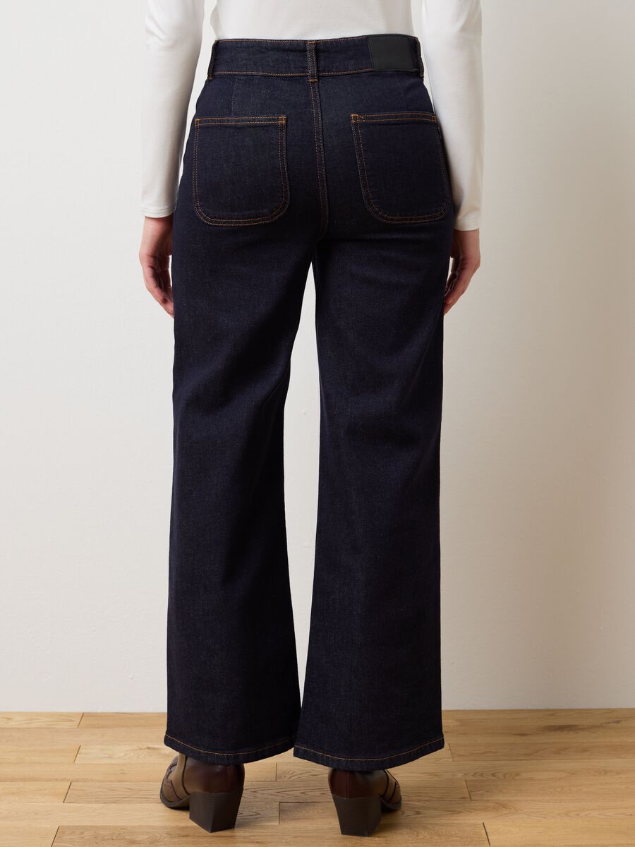 Wide Leg Blue Denim Jeans_2