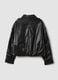 Giacca nera in misto cotone con zip regular fit_2