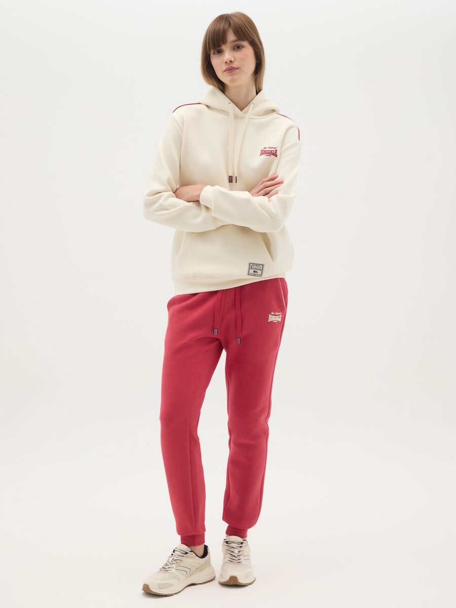 Beige cotton blend hoodie_1