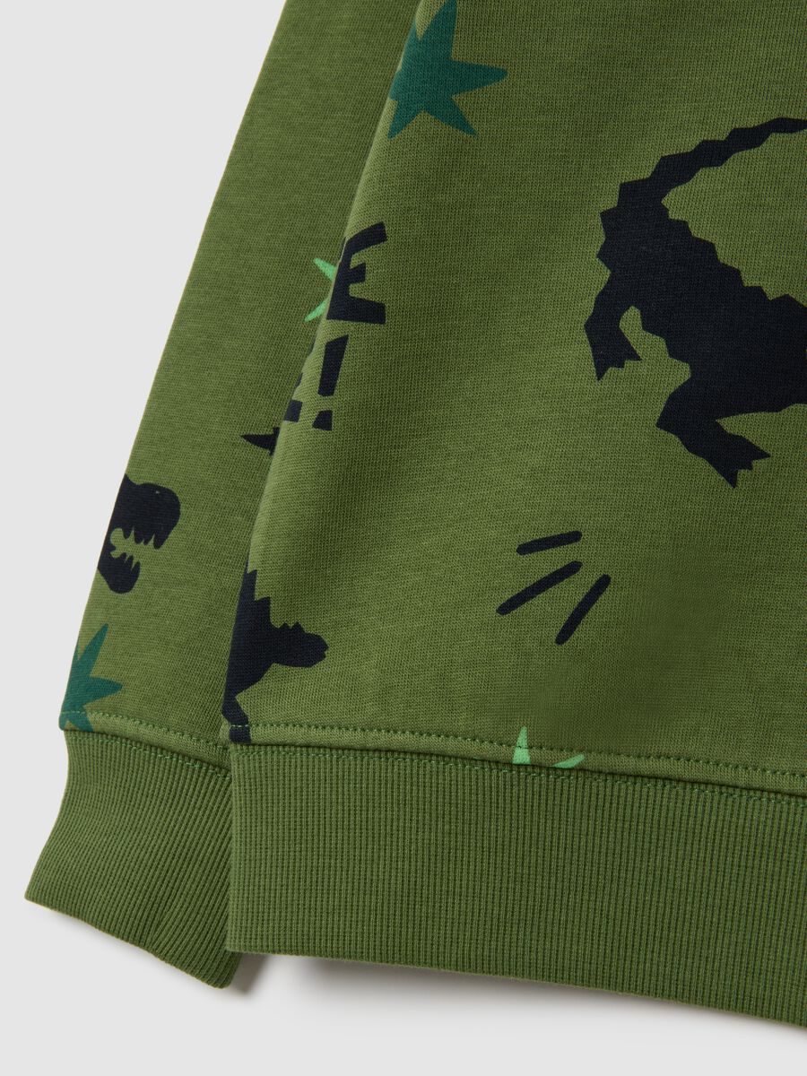 Green regular fit pure cotton kids sweatshirt_3