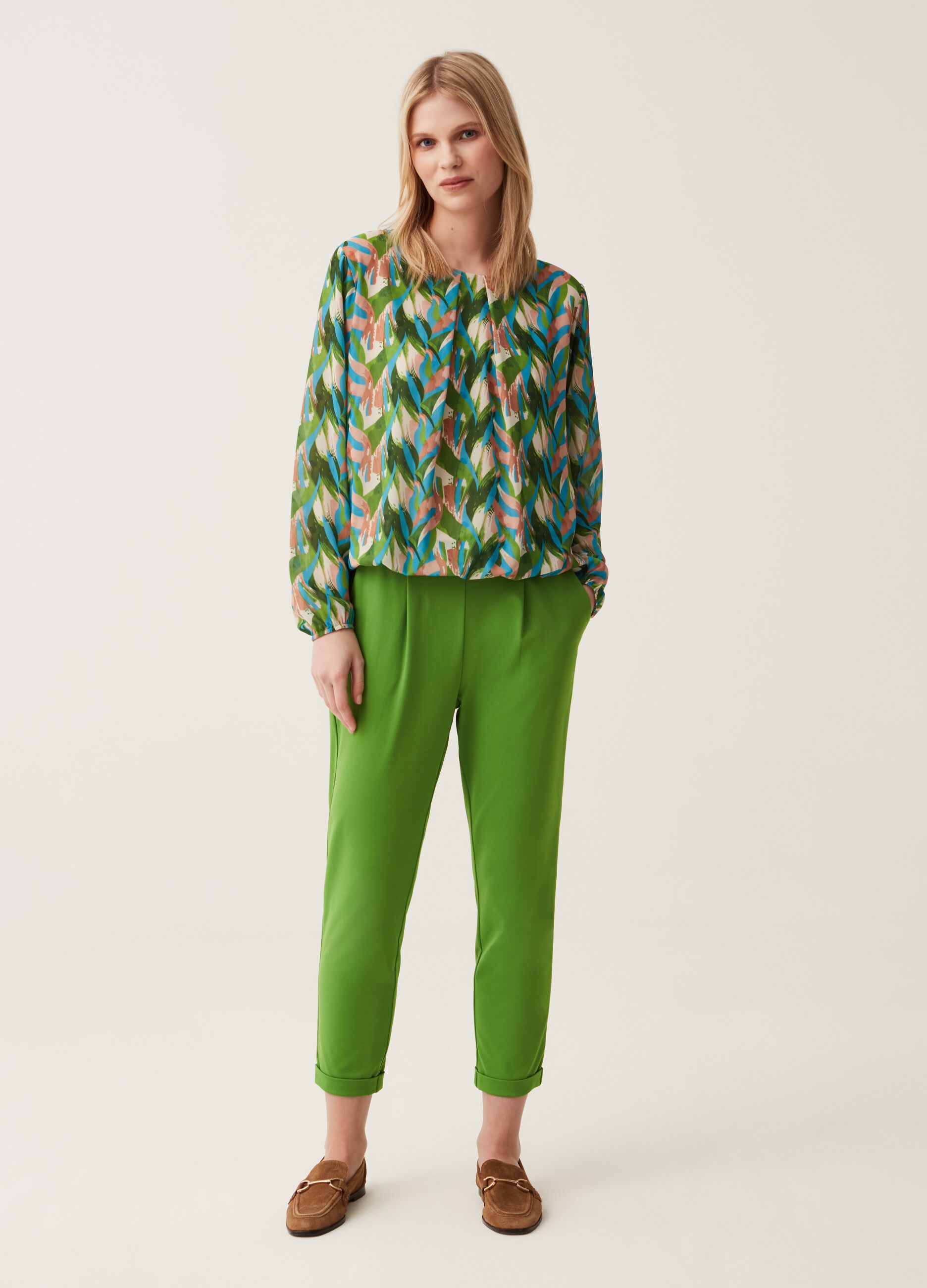 Pantaloni crop a sigaretta Hybrid_0