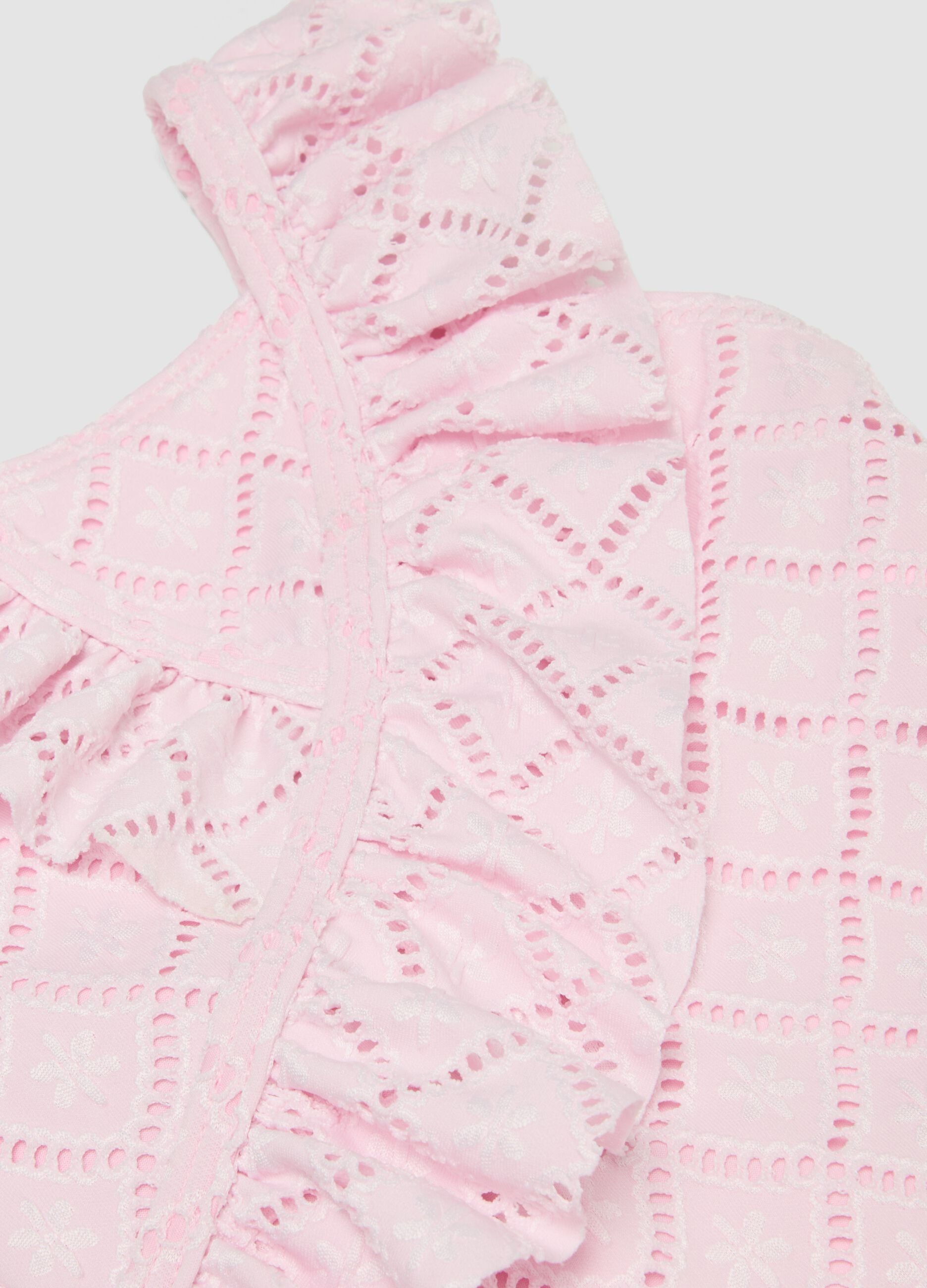 Pink ruffle swimsuit in stretchy fabric