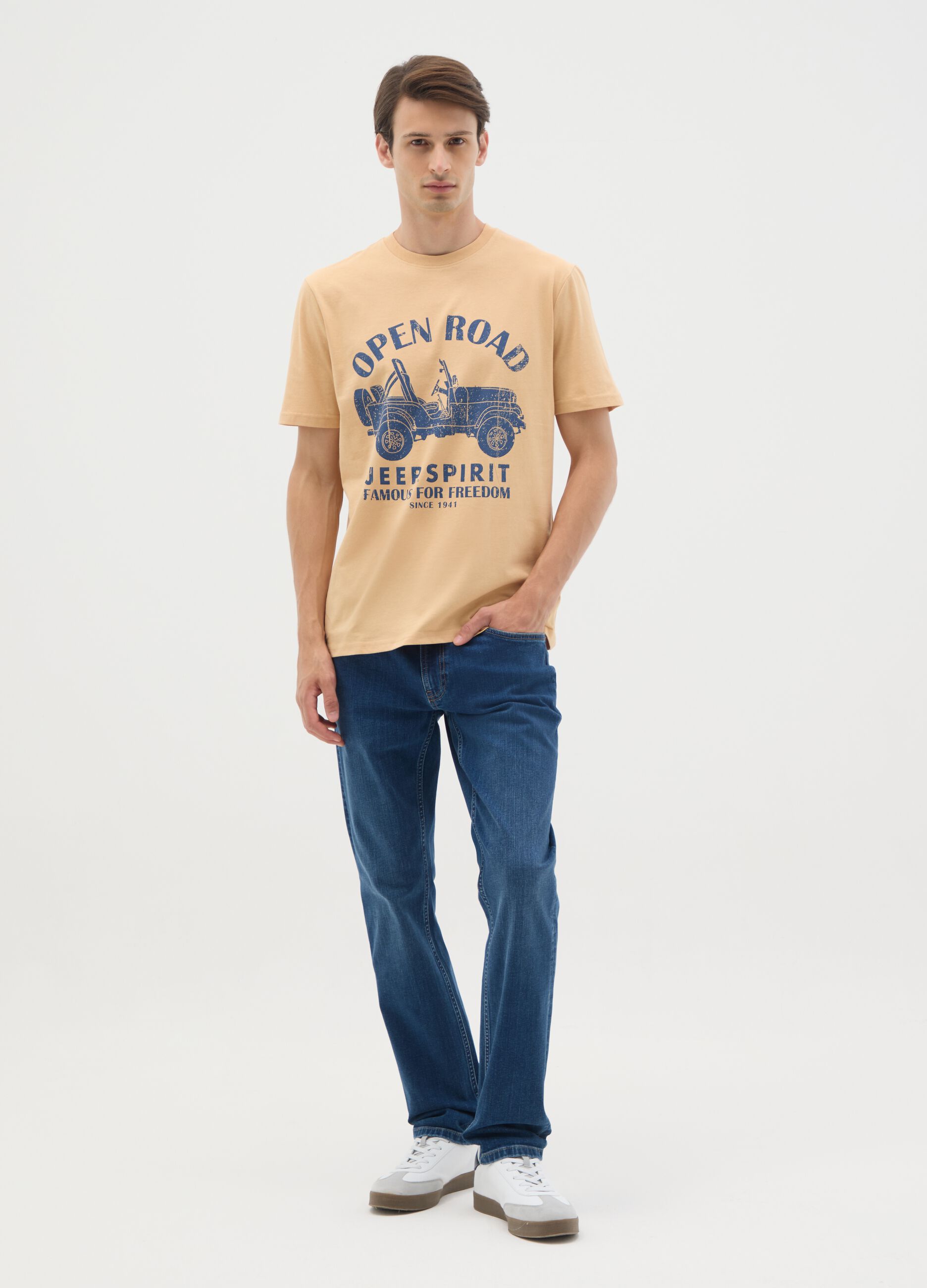 T-shirt in puro cotone multicolor regular fit