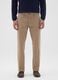 Beige Stretch Cotton Regular Fit Trousers_1