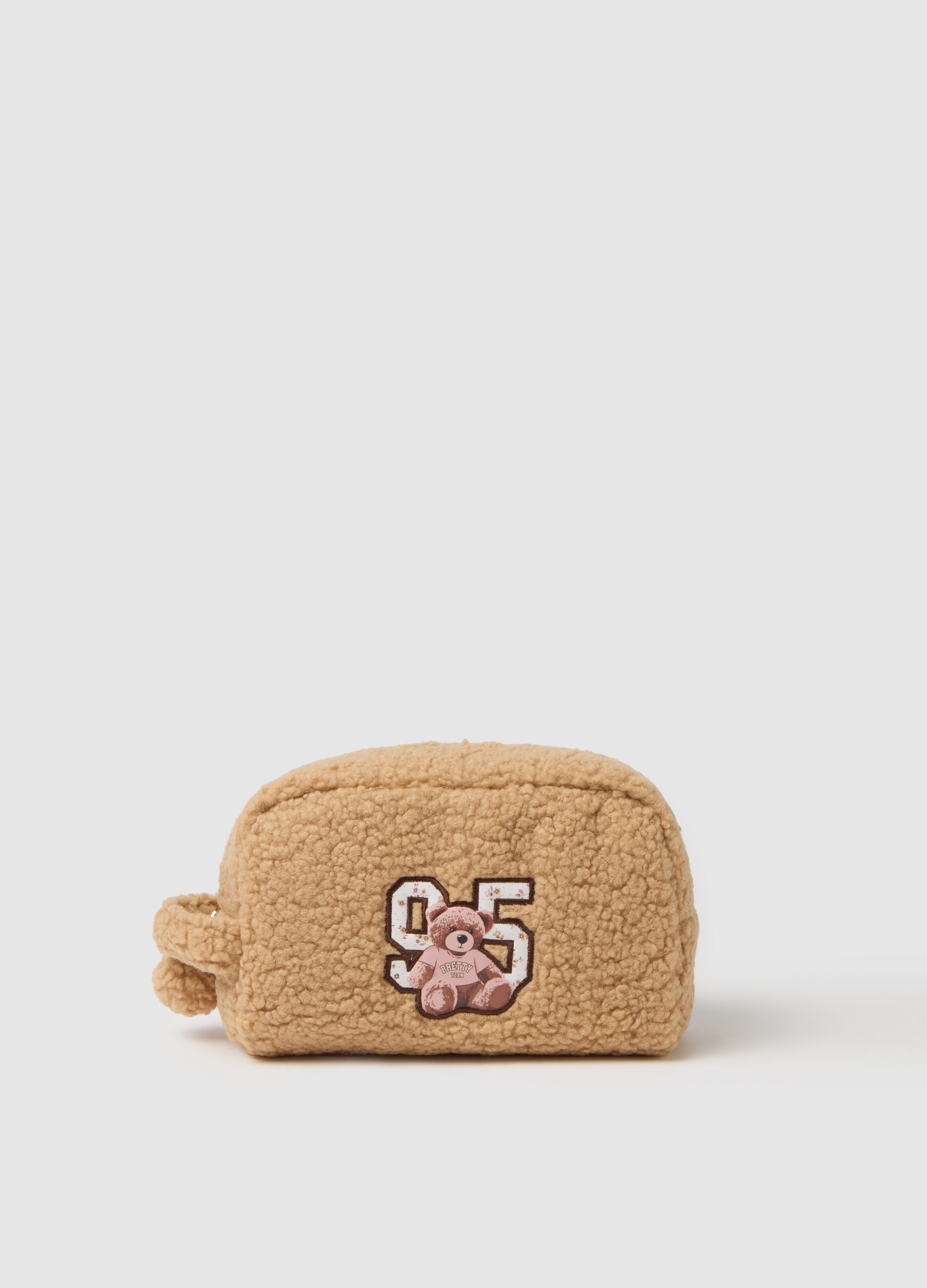 Multicolour Plush Clutch with Embroidery
