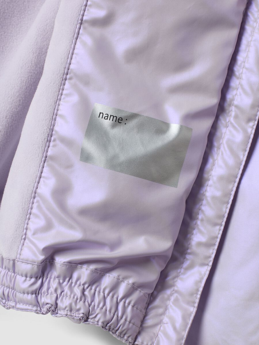 Giacca imbottita viola con cappuccio e zip regular fit per bimba_3