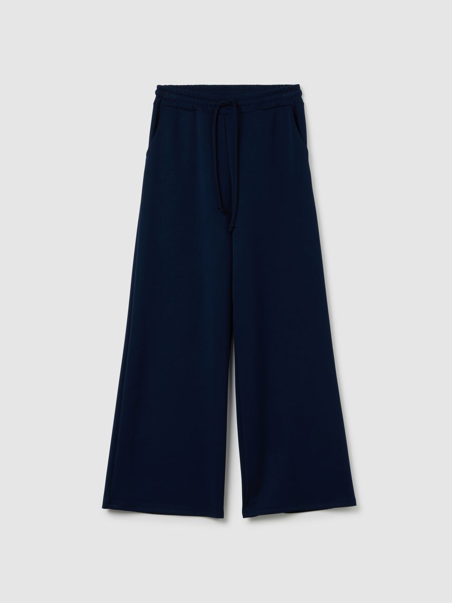 Women's Blue Viscose Blend Trousers – Regular Fit_4