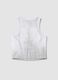 Girls&rsquo; white stretch-cotton fitted tank top_4