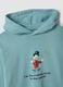 Green pure cotton hoodie with Scrooge McDuck print_1