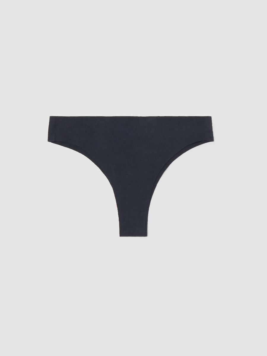 Slip brasiliano in cotone elasticizzato nero _0