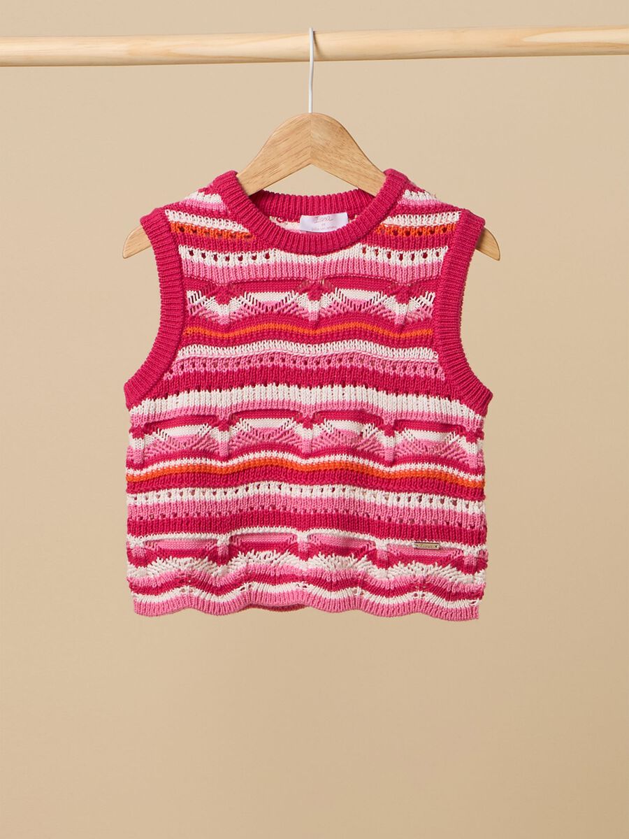 Knitted gilet in cotton_0