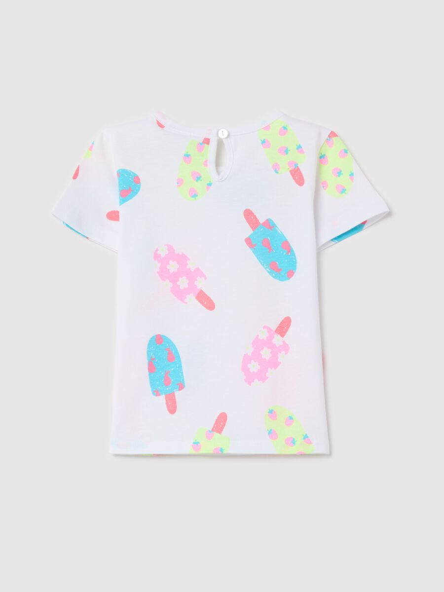 Cotton T-shirt with ice creams print_1