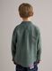 Green pure linen kids&rsquo; shirt with an oversized fit_2
