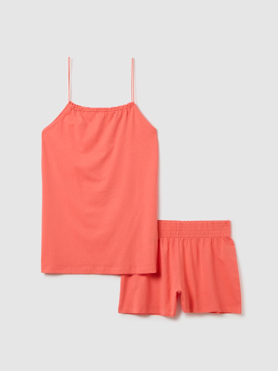 Women's orange pure cotton summer set, regular fit_4