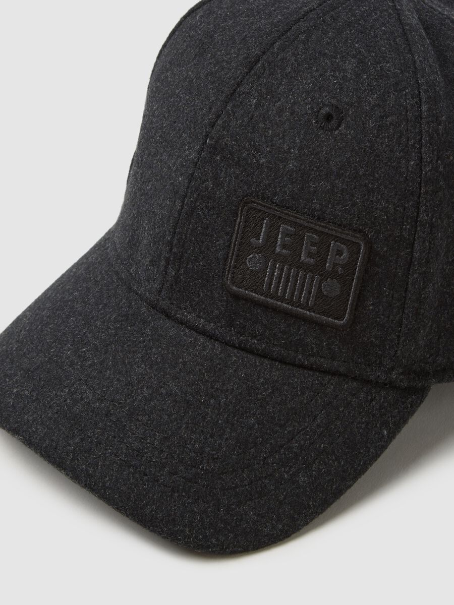 Cappellino da baseball in misto lana grigio_2