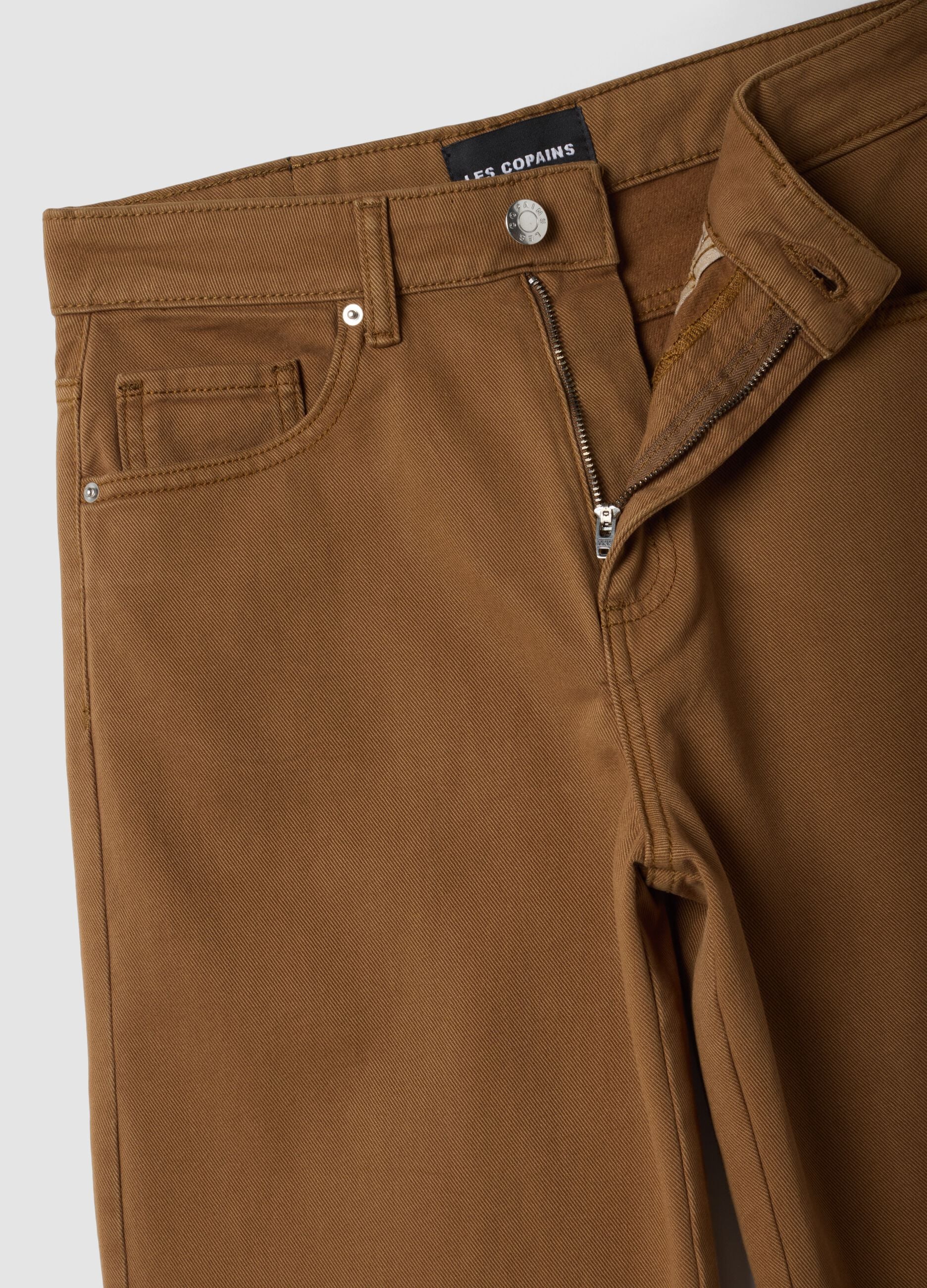 Brown wide-leg jeans in pure cotton