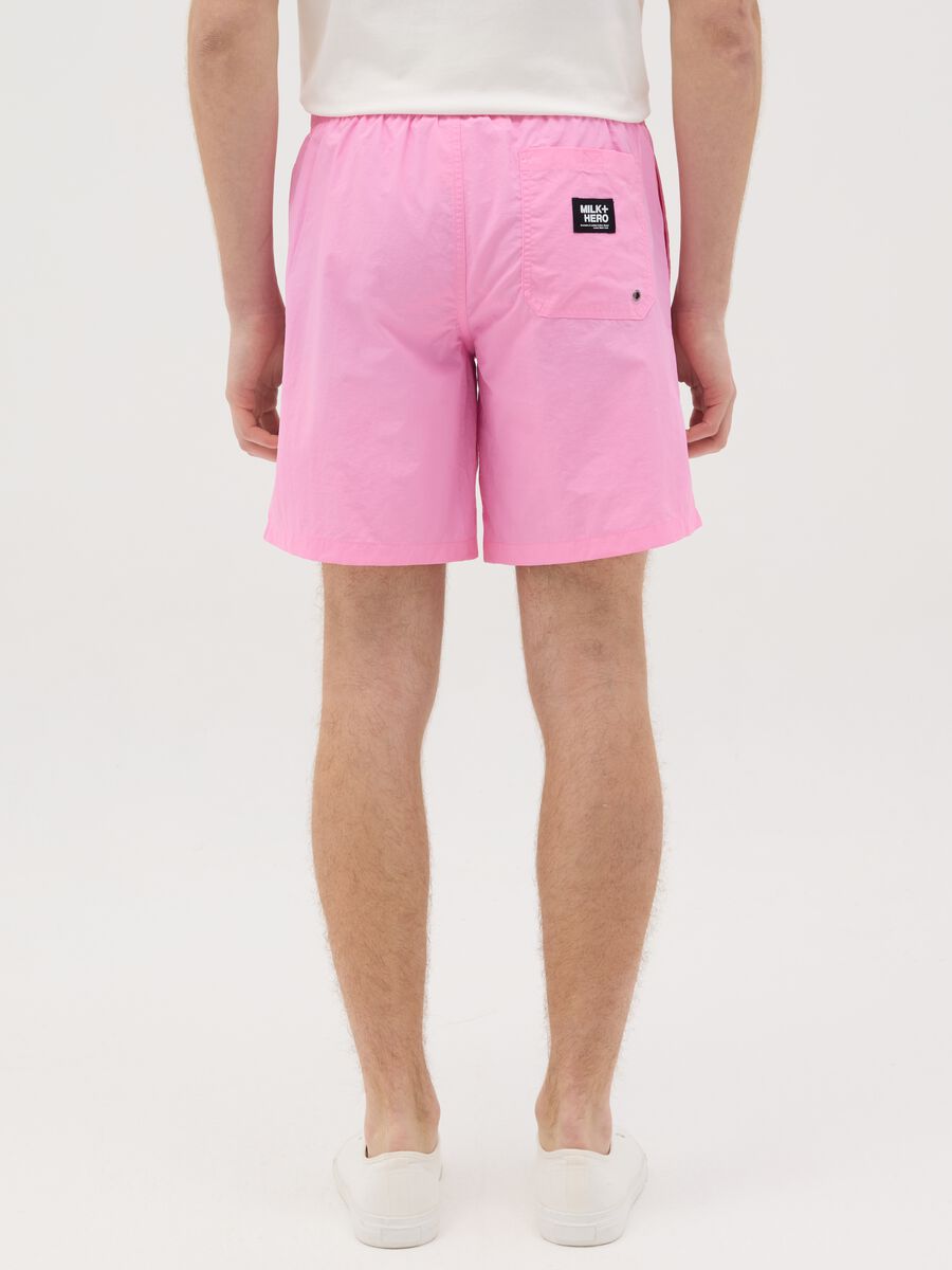 Boxer da uomo rosa regular fit con elastico in vita e coulisse_2