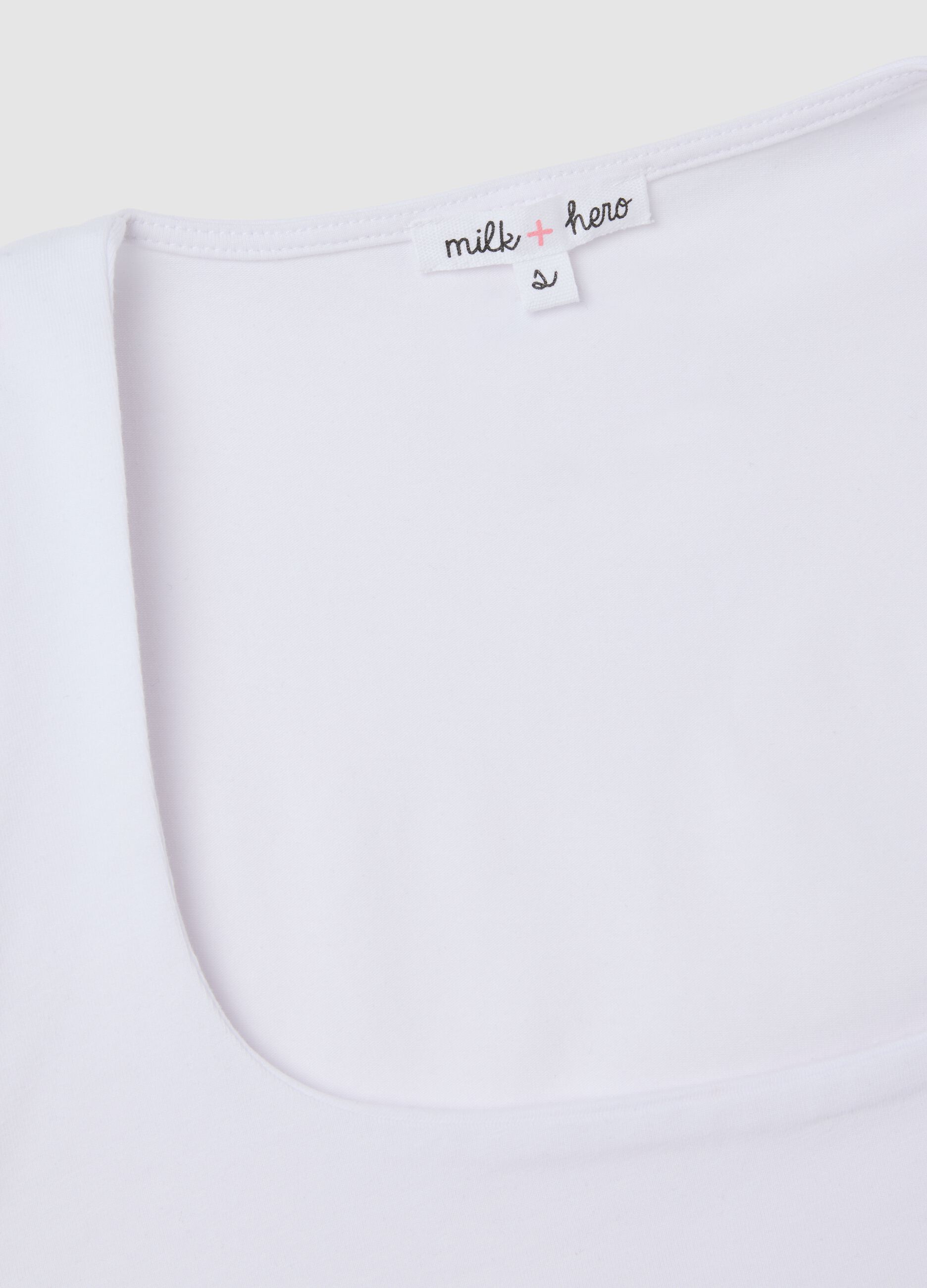 White fitted women's tank top in stretch cotton
