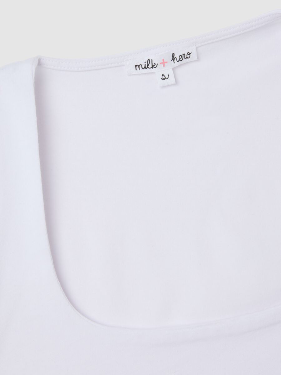 White fitted women's tank top in stretch cotton_5