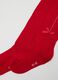 Girls' red tights in bamboo blend with bow_1