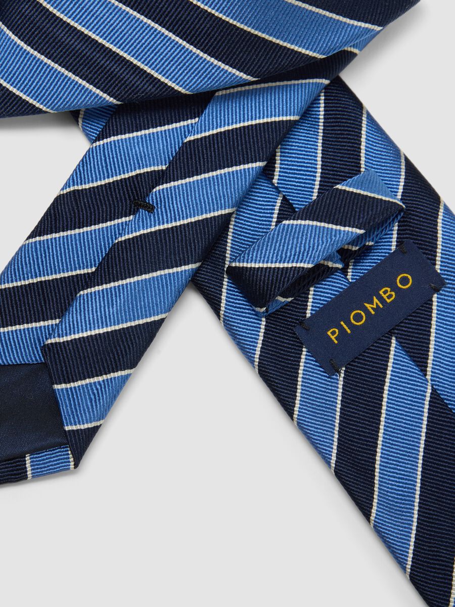 Cravatta in pura seta a righe multicolor pala 8 cm_2