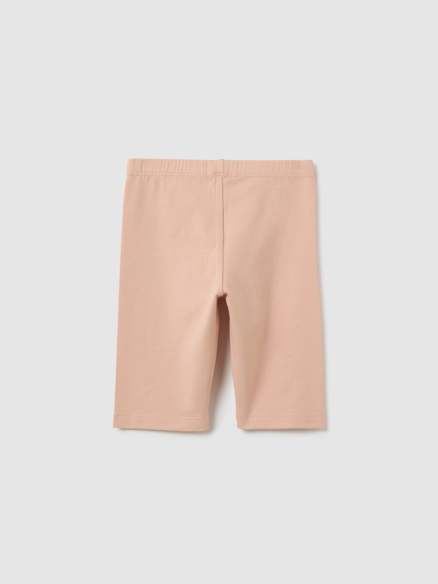 Girls' skinny fit rose cotton blend shorts_1