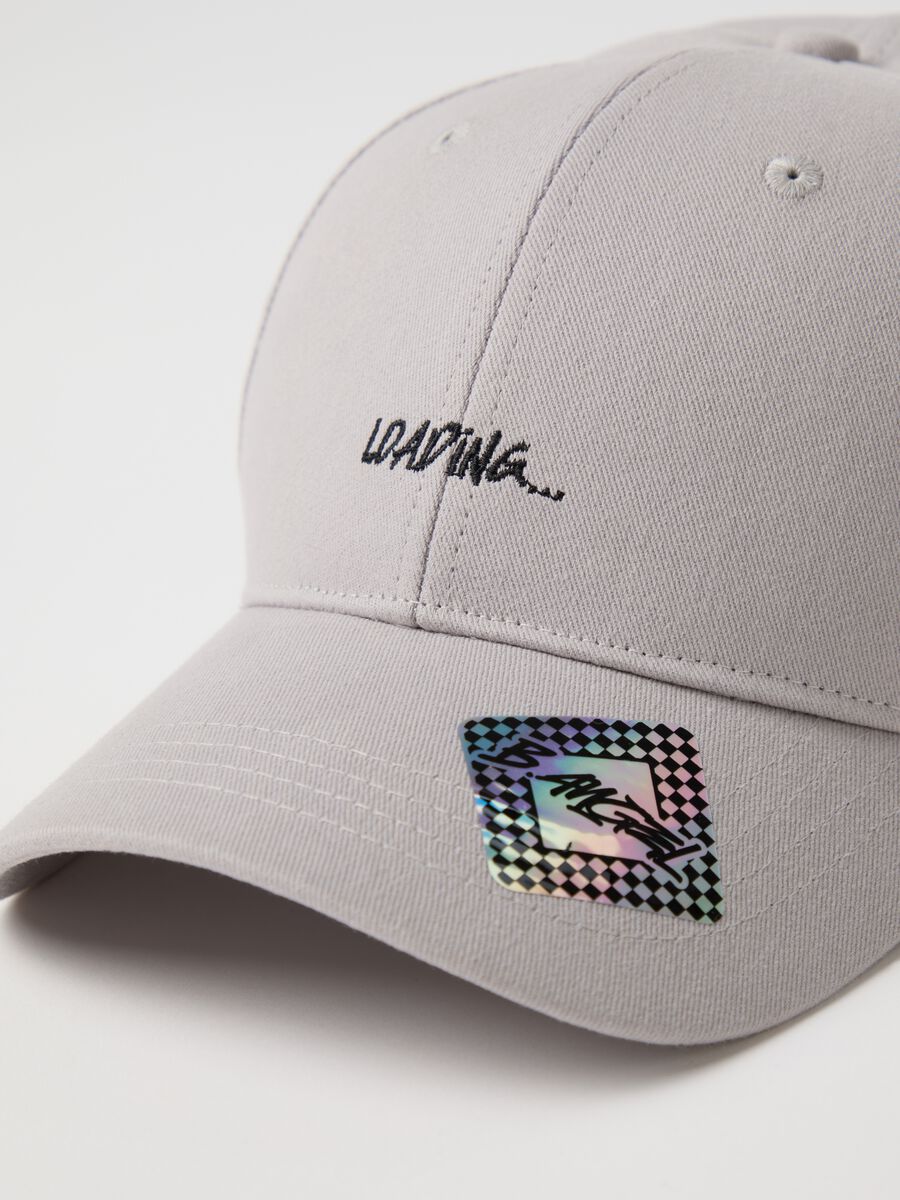 Men's grey pure cotton hat with logo_2