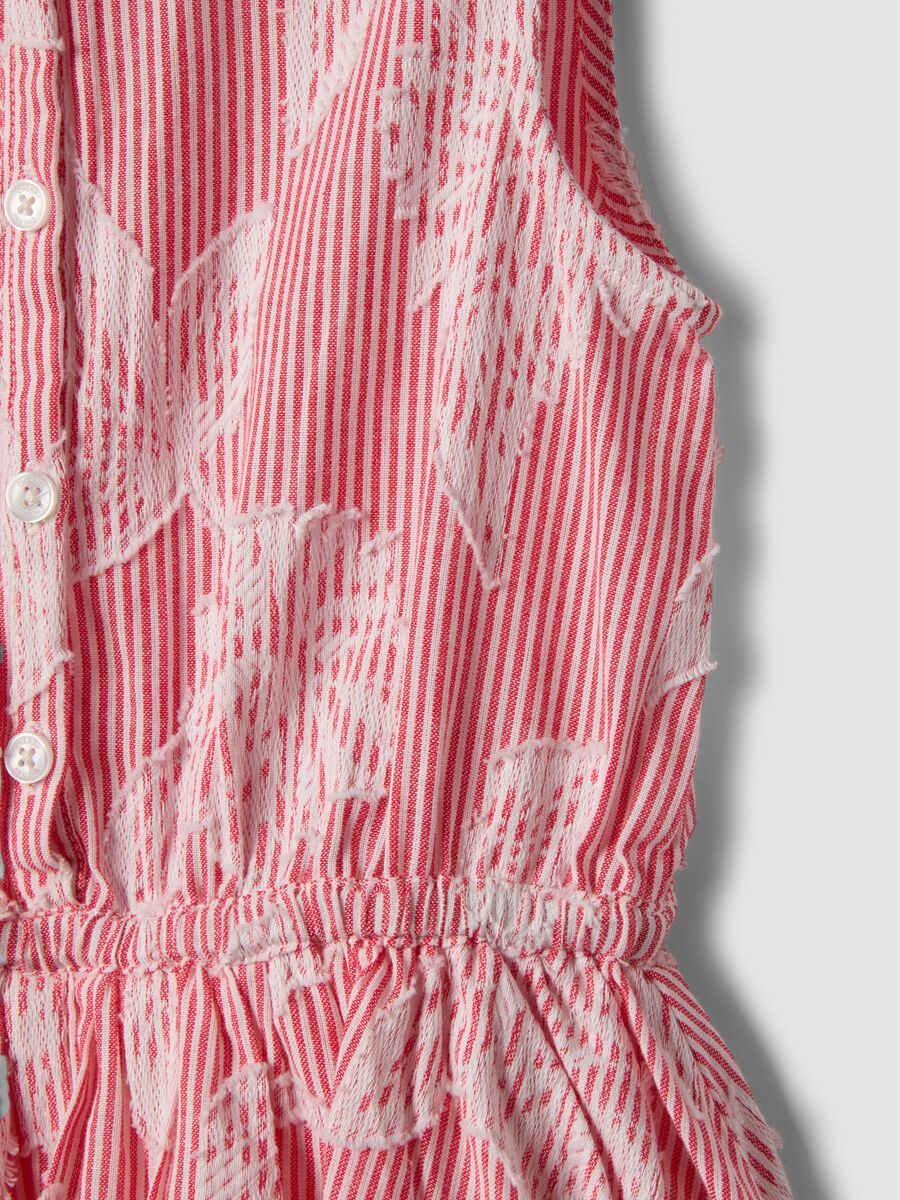 Vestito in puro cotone a righe rosa per bambina_3