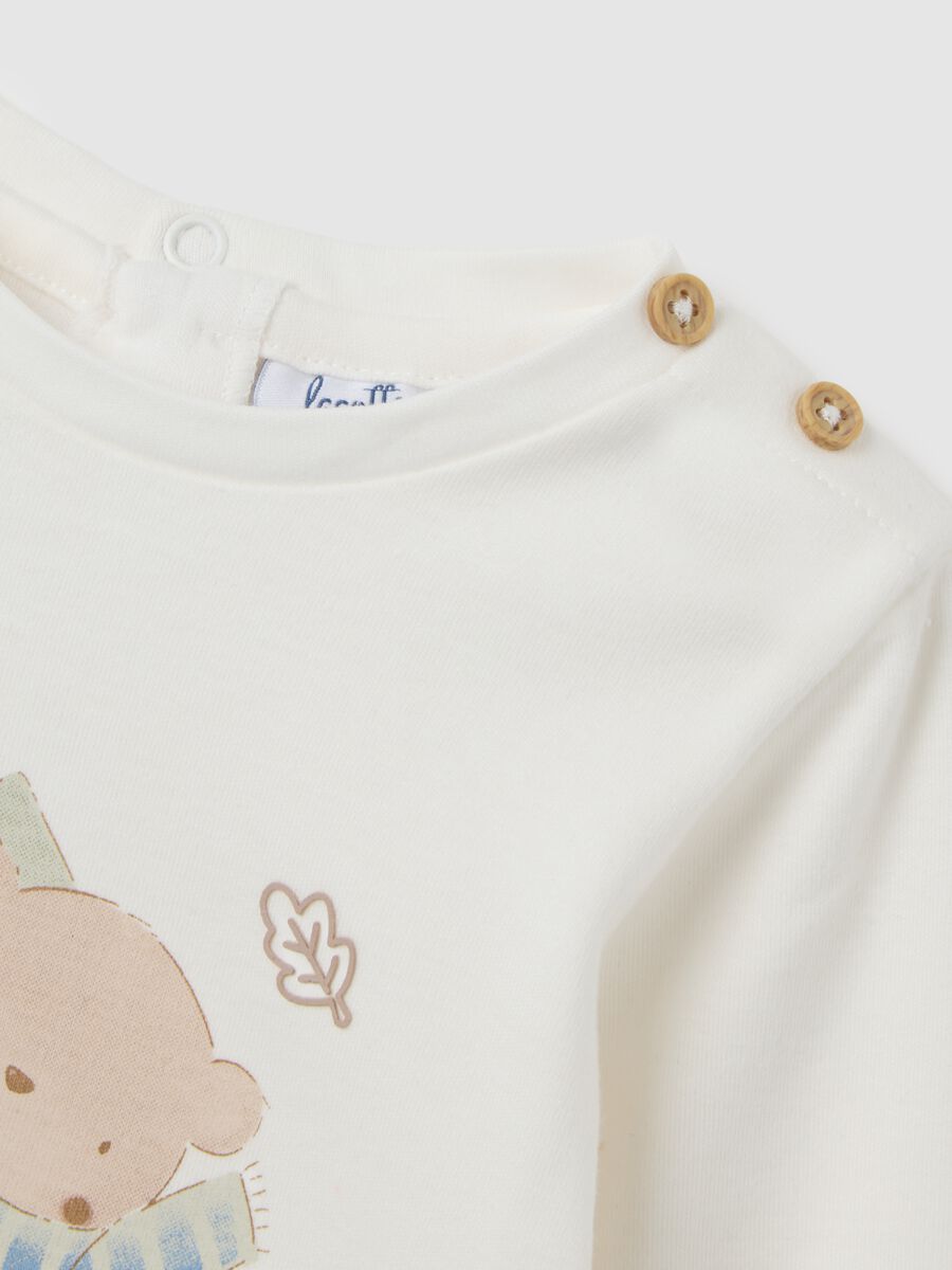 Maglietta da neonato in puro cotone bianca regular fit_2