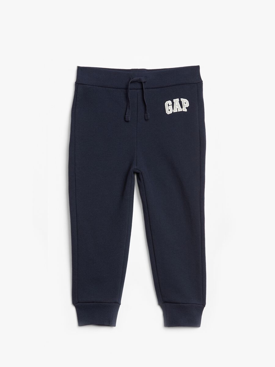 Fleece joggers with logo embroidery_0