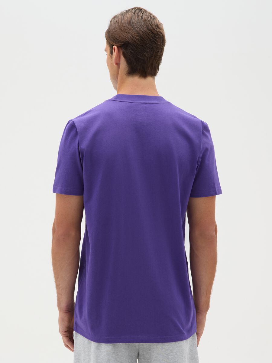 T-shirt in puro cotone viola con stampa Lakers_2