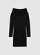 Black girl's dress with shawl collar and fitted silhouette_0