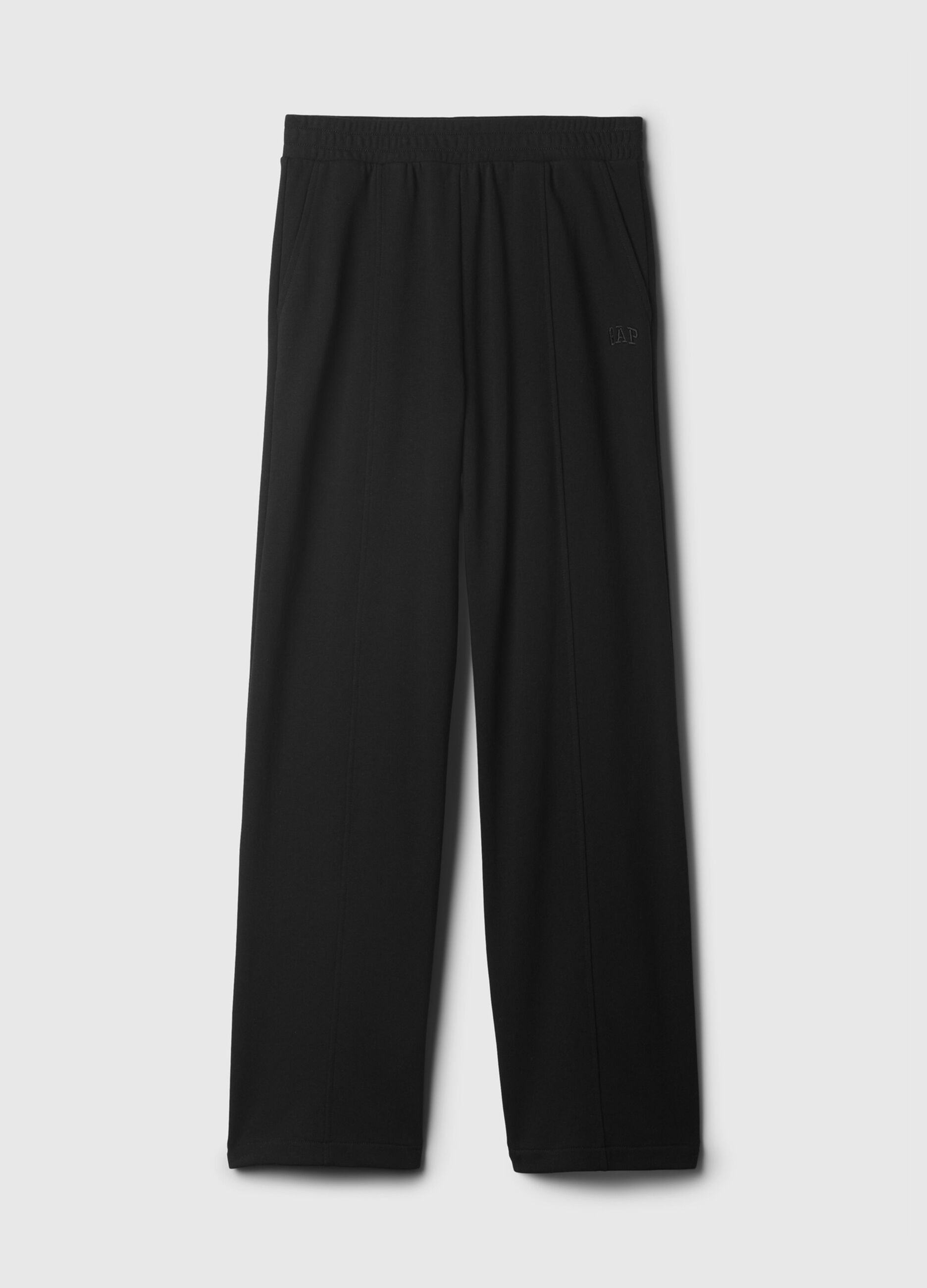Joggers wide leg in felpa con ricamo logo