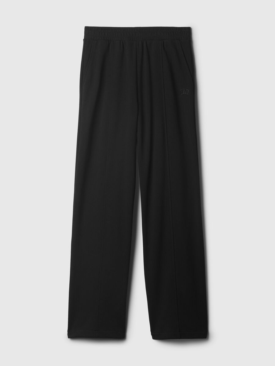 Joggers wide leg in felpa con ricamo logo_2