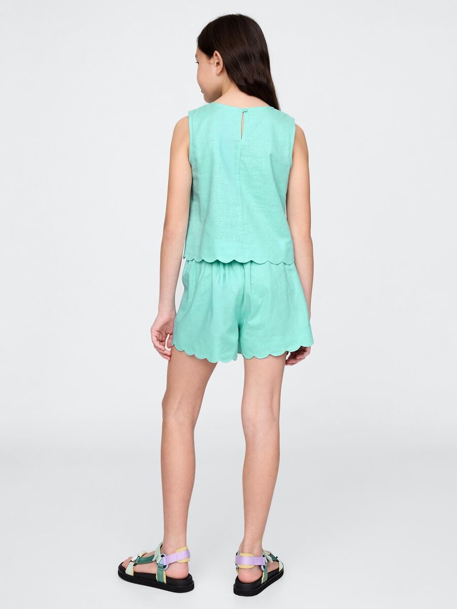 Green Skort with Scalloped Edge_1