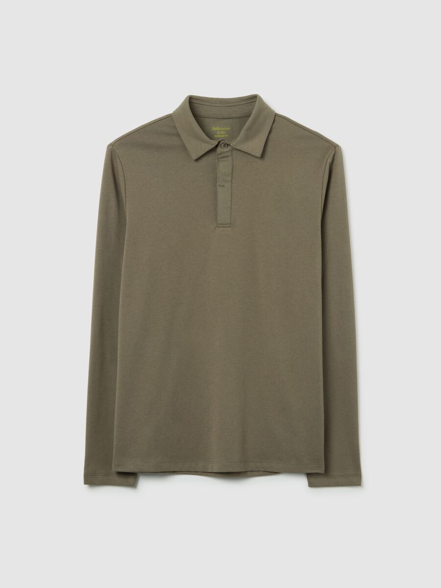 Polo in misto cotone verde regular fit_4