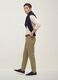 Pantaloni beige in twill di cotone elasticizzato carrot fit_4