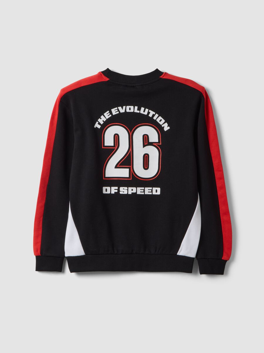 Black cotton-blend sweatshirt with Ducati print, relaxed fit_2