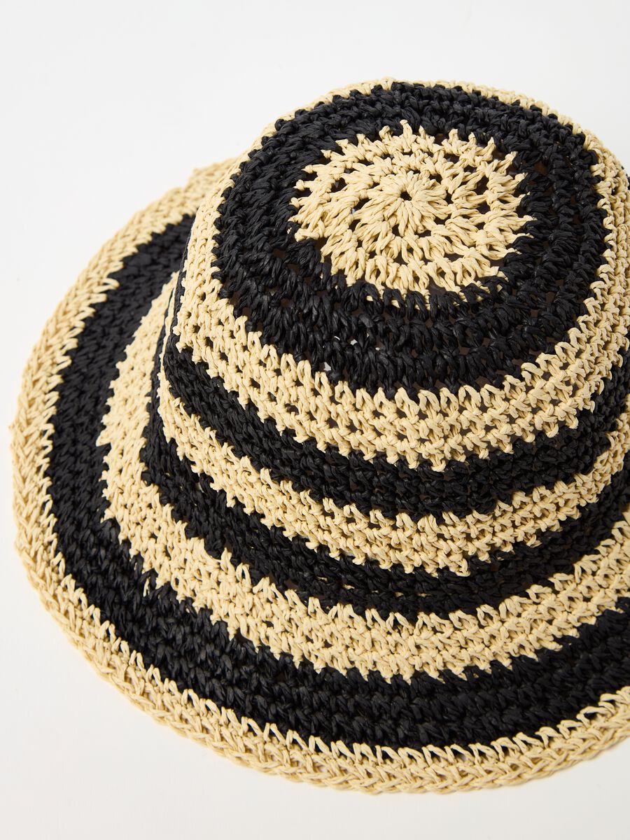 Raffia hat with stripes_2