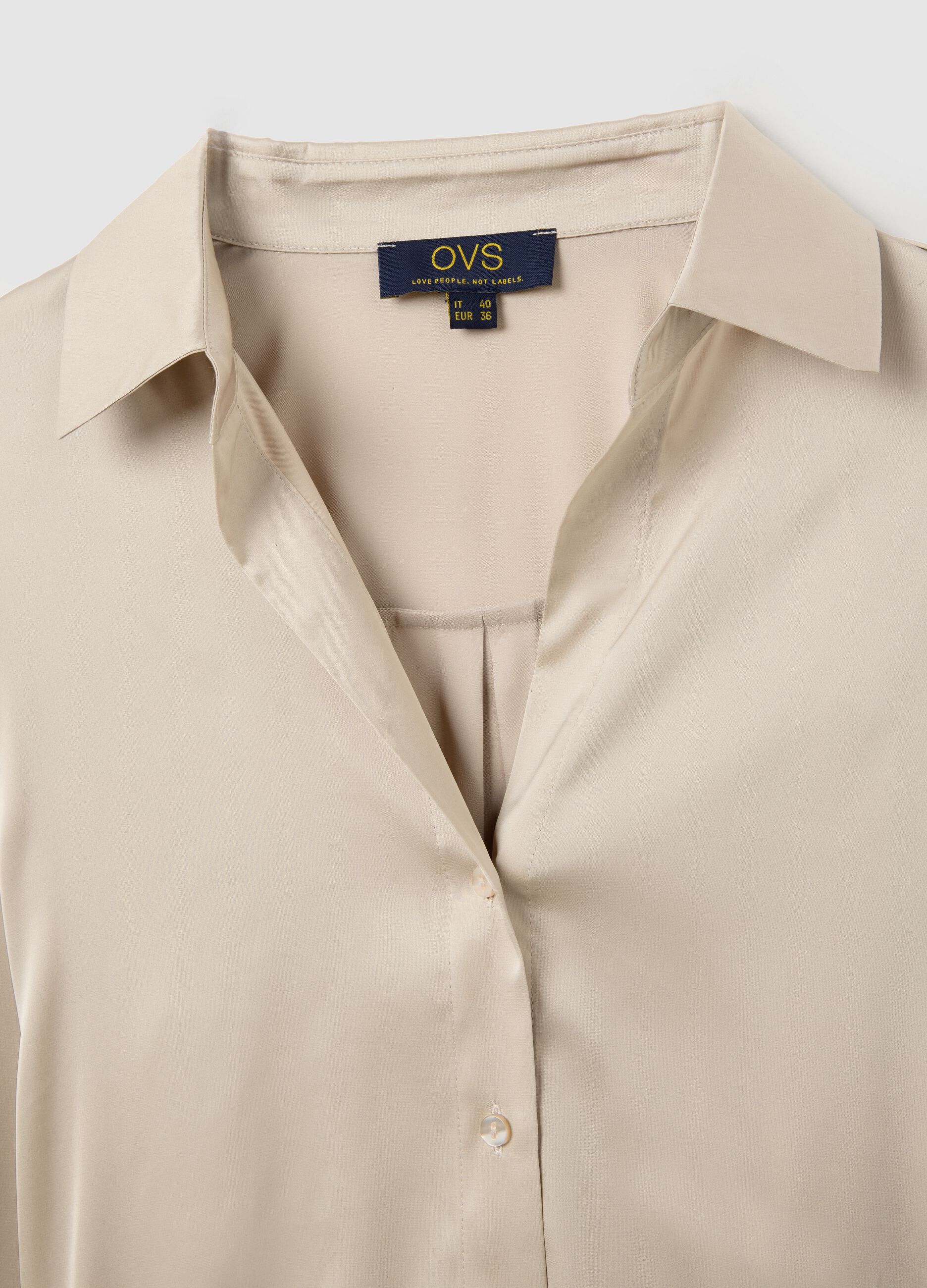 Beige Satin Shirt