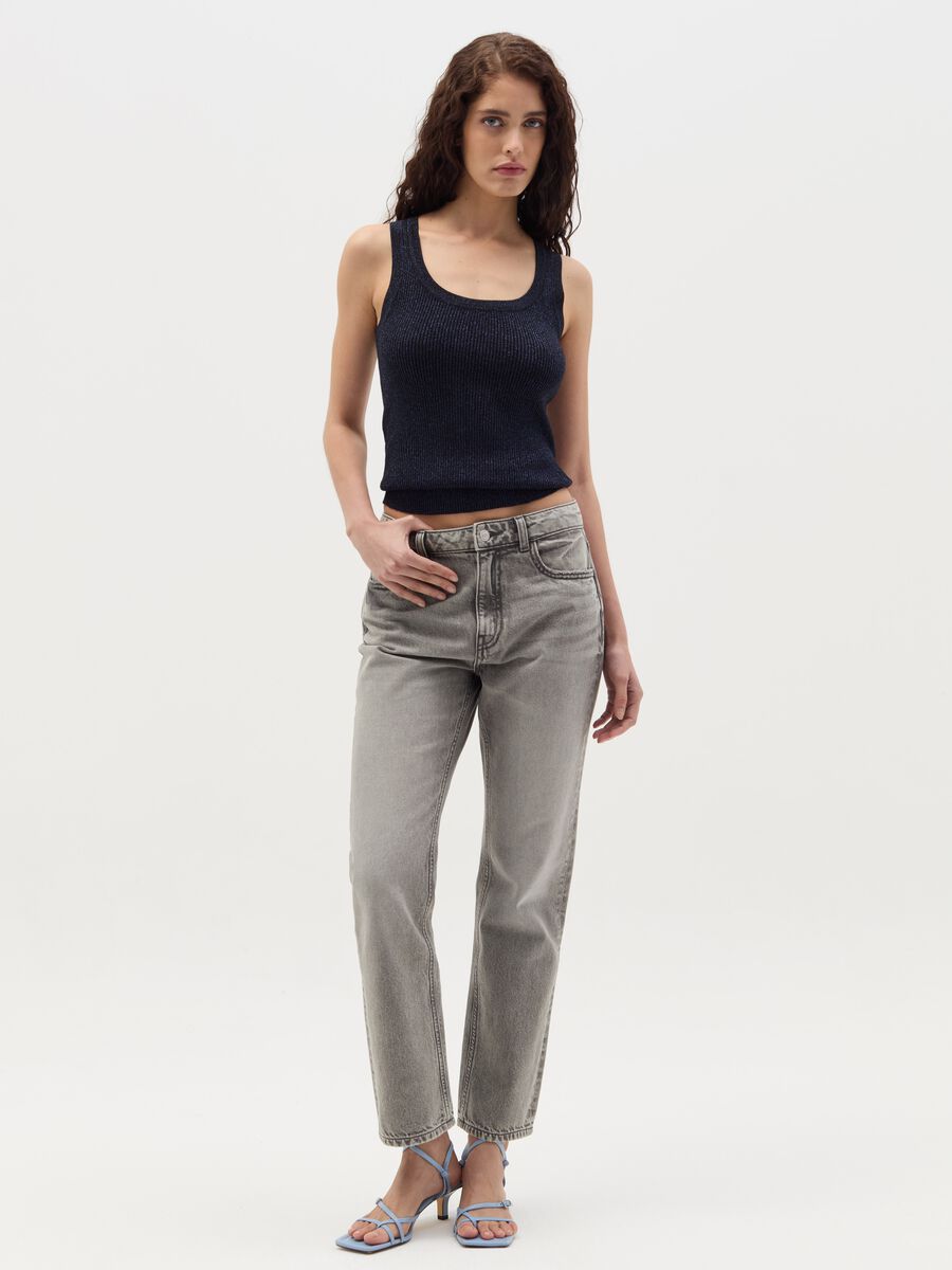 Ribbed lurex tank top_0