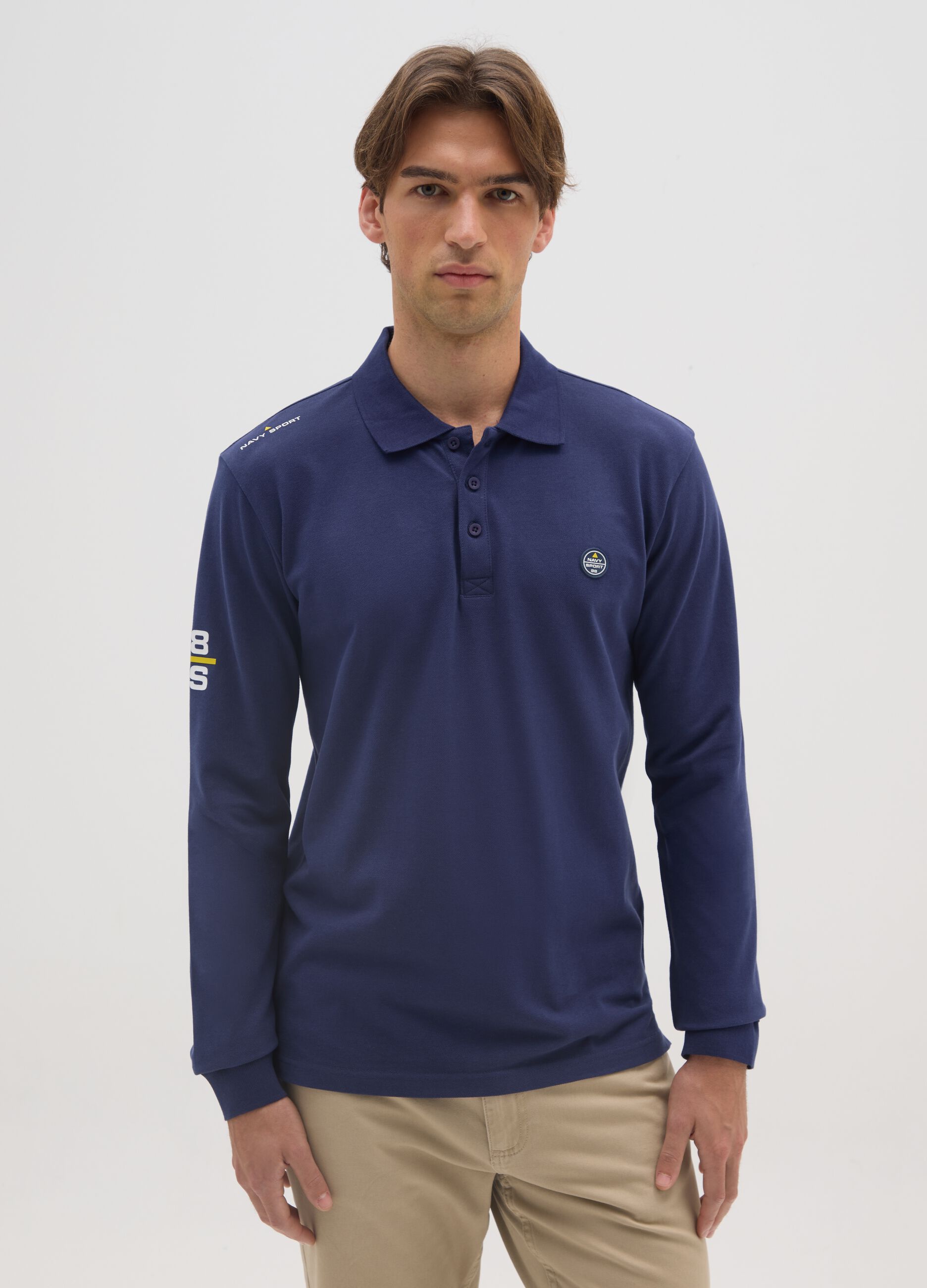 Polo in puro cotone blu