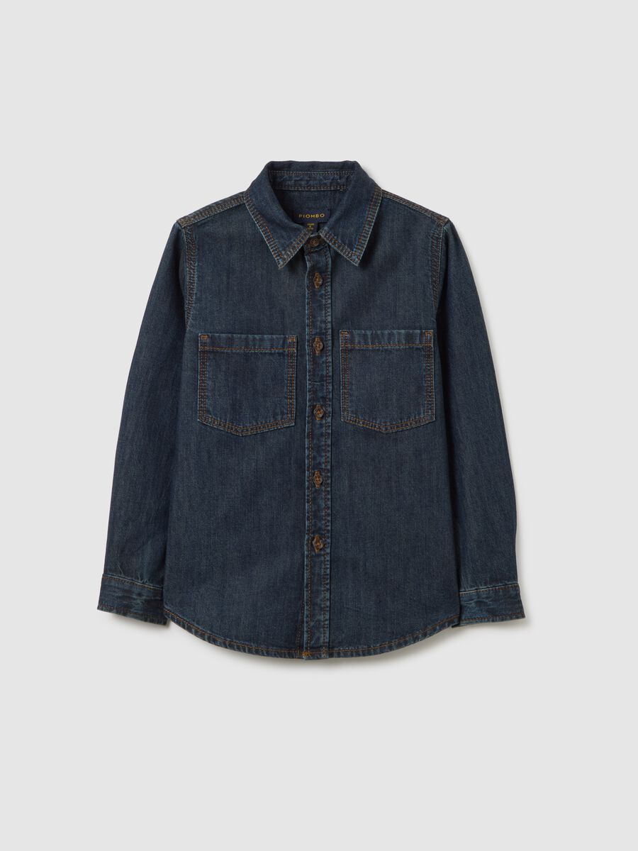 Children's denim shirt in pure cotton regular fit_3