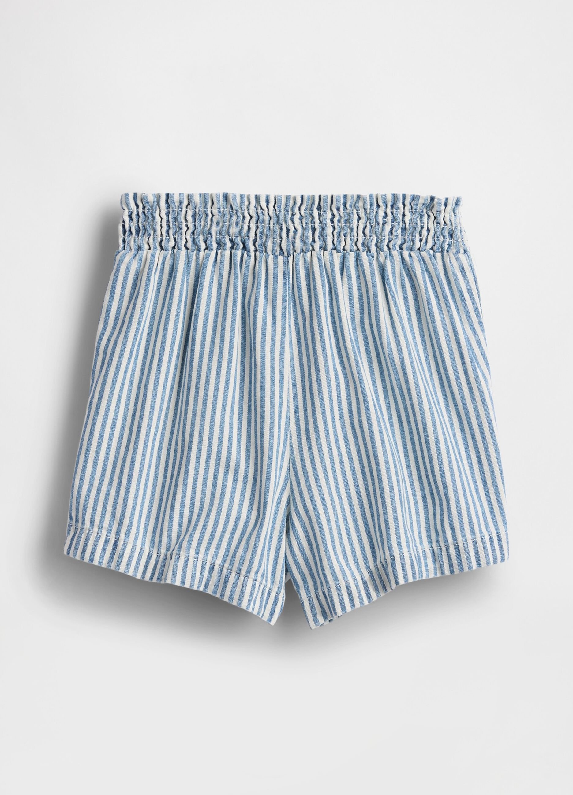 Blue striped shorts for spring-summer