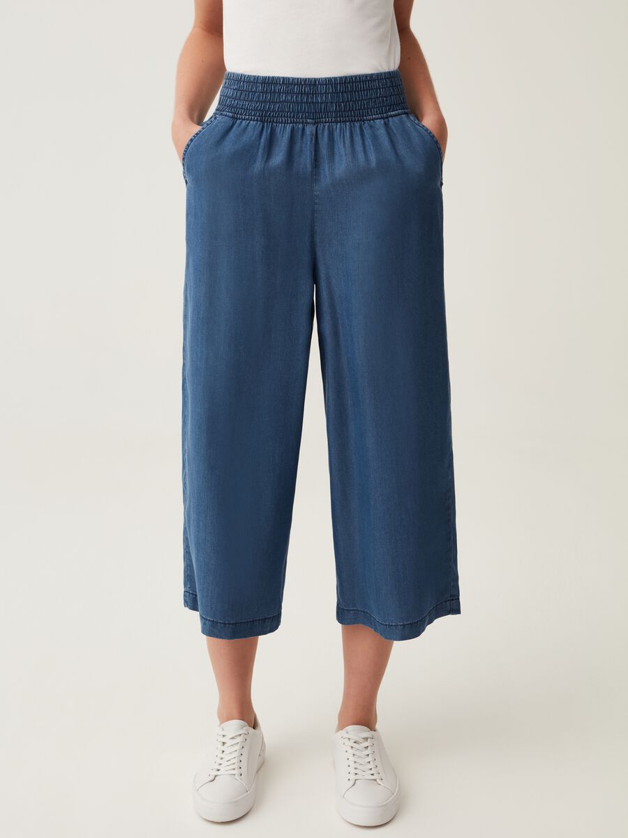 Crop palazzo trousers in Lyocell_1