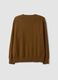 Maglia marrone in pura lana a girocollo over fit_6