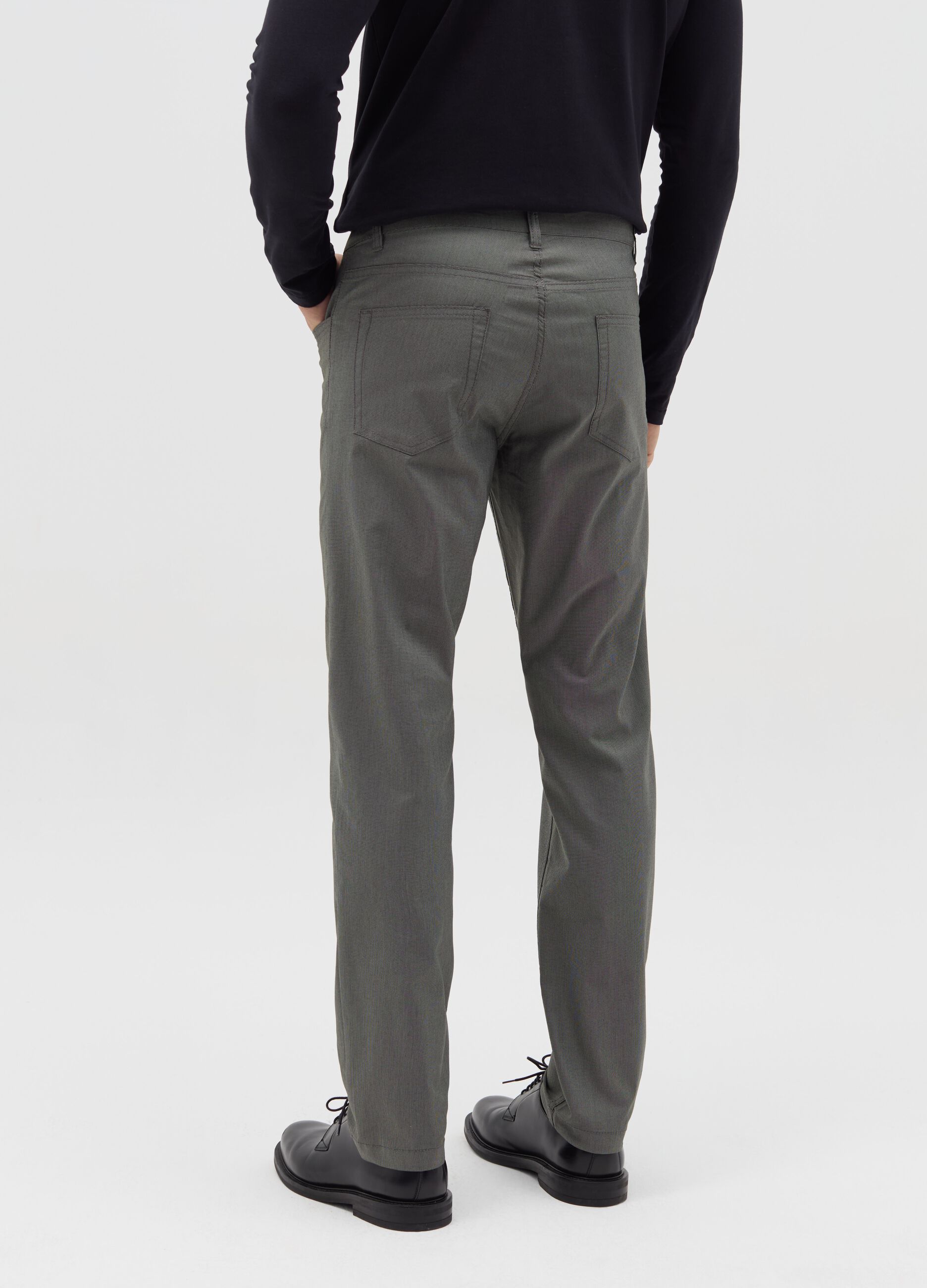 Stretch slim-fit trousers with five pockets
