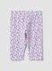Girl's slim fit multicoloured cotton leggings with flowers_0