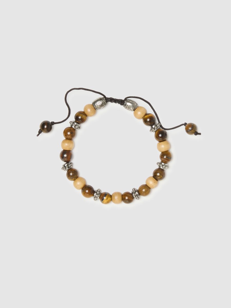 Bracciale regolabile con pietre naturali multicolor_0