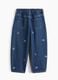 Pure cotton denim jeans with floral embroidery_2